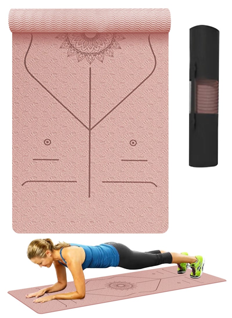 URbazaar Yoga Mat Non Slip, Pilates Fitness Mats, Eco Friendly, Anti-Tear 8mm Thick Yoga Mats for Women, Exercise Mats for Home Workout with Carrying Sling and Storage Bag  - Image 1