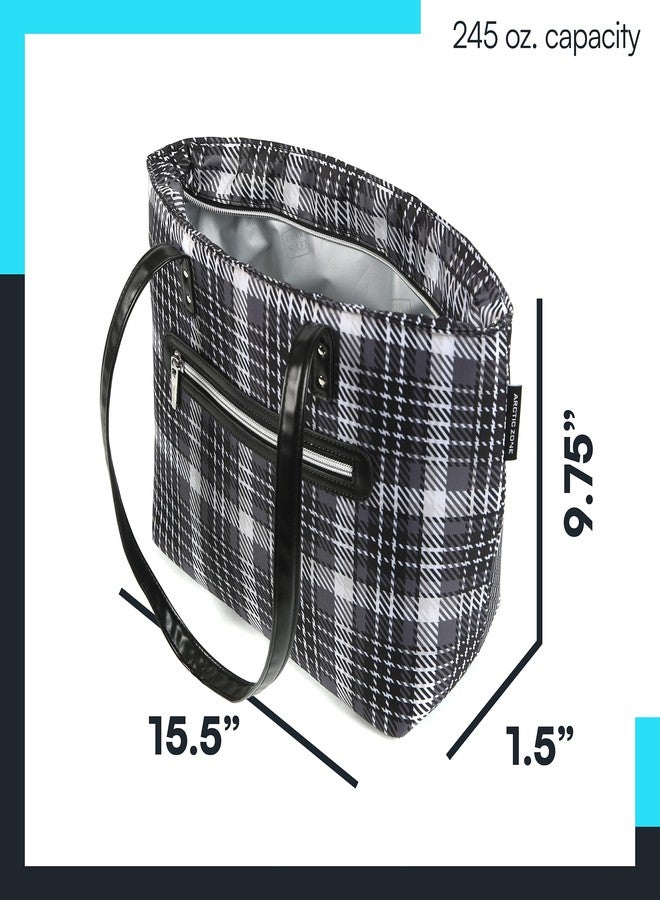 Arctic Zone Bennet Insulated Lunch Tote Bag for Women - Lunch Box Cooler Tote Bag - Glen Plaid - Image 3
