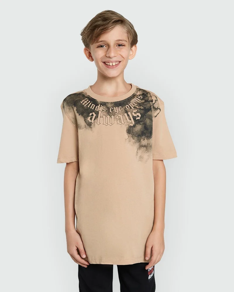 Ovs Modern Fit Tee In Travertine For Boys