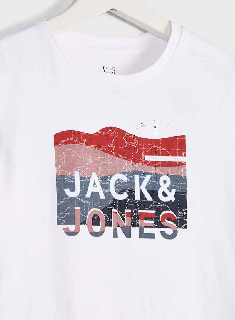 Jack & Jones Junior Youth Graphic Print Round Neck T-Shirt