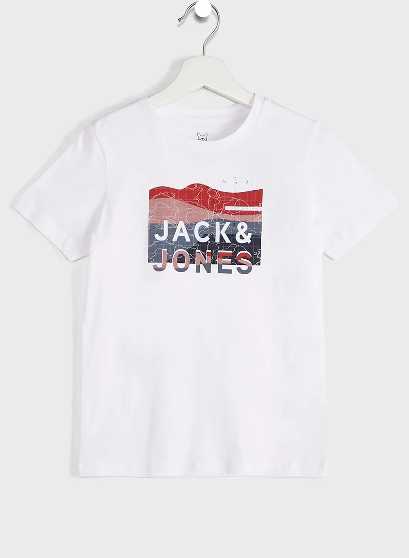 Jack & Jones Junior Youth Graphic Print Round Neck T-Shirt
