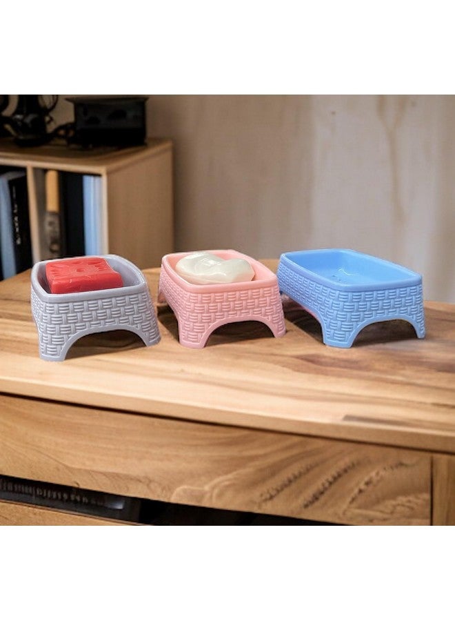 CSM Plastic Soap Case Soap Holder Soap Dish For Bathroom Kitchen Sink -Set of 3 (Assorted) - Image 5