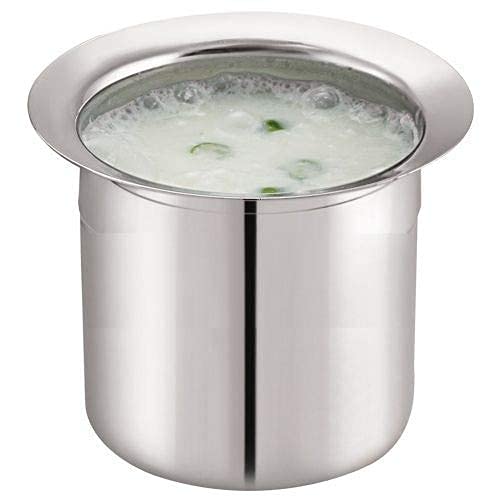 JGS Stainless Steel GunjPavaliPot Flat Bottom 1 Pcs Gunj for Storing Milk Butter Milk Curries for Daily use Storage Container for Kitchen 750ML 13 16CM - Image 5
