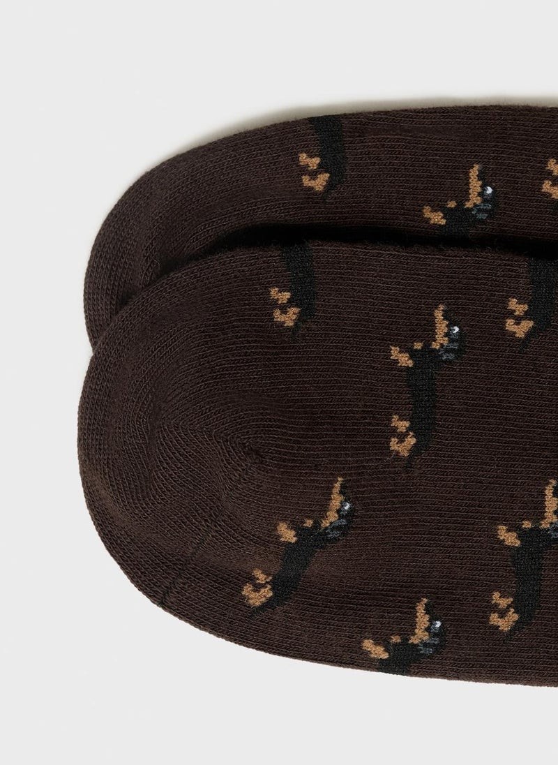 Mango Man Dog-Print Cotton Socks  - Image 3