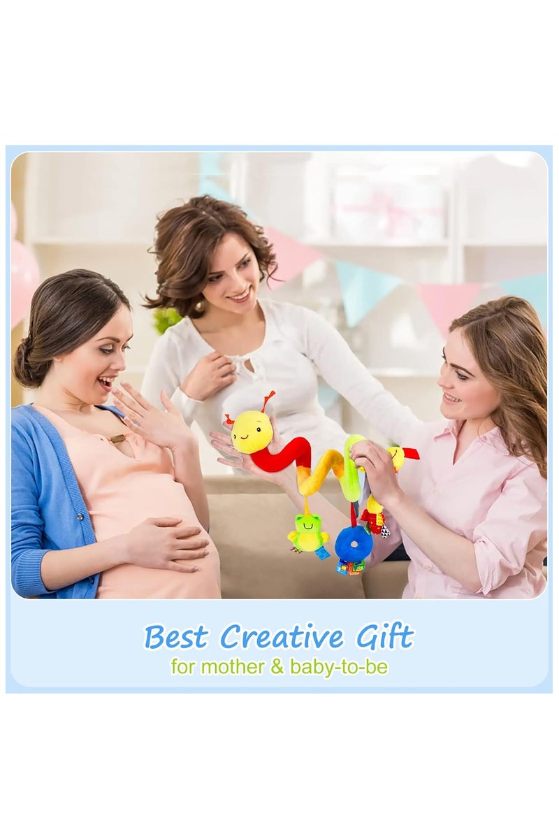 Spiral Car Seat & Stroller Activity Toy - Baby Sensory Toys Soft Hanging Toys for Babies 0-12 Months Boys Girls Carseat Crib Stroller, with Ringing Bell, Music - Image 2