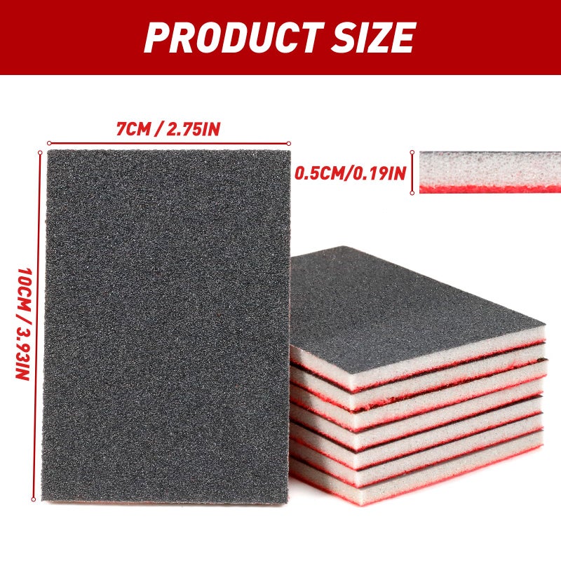 Pukamam 36 Pcs Sanding Sponge 80/120/180/240/320/400 Grit Sandpaper Assortment, Washable & Reusable Sanding Blocks for Wood, Metal, Drywall, Glazing, Wet Dry Sandpaper for Smooth Finishing - Image 2