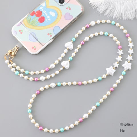 Chic Bag Chain Charm K3282 color beads five-pointed star slung chain