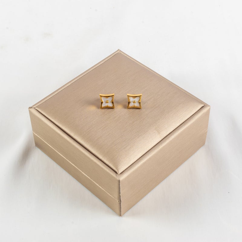 حلق أستانليس ستيل ذهبي × أبيض