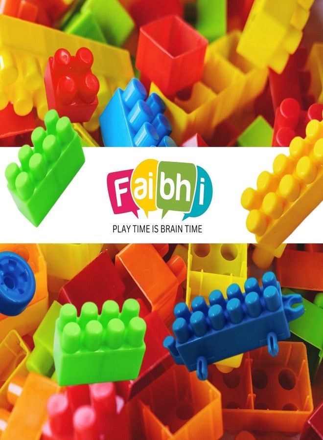 FAIBHI Building Block Set with Storage Container. Entertaining|Educational & Innovative Learning Toy for Kids| Puzzle Shape Assembly | Colorful Toy Set for Children of +3 Years. (Medium Block_125 pcs) - Image 3