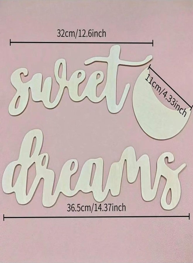 REMAX Wooden Sweet Dreams Sign for Backdrop, Sweet Dreams Wall Decor Wall Art Living Room Farmhouse Sign for Bedroom Office and Home Decor, 14.37 inches - Image 2
