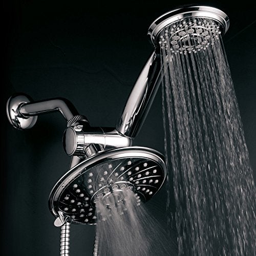 Hotel Spa HotelSpa Handheld Shower & 6" Rain Showerhead Combo - High Pressure 30 Function Dual 2 in 1 Shower Head System with Stainless Steel Hose, Patented 3-way Water Diverter, All-Chrome Finish Top USA Brand - Image 3
