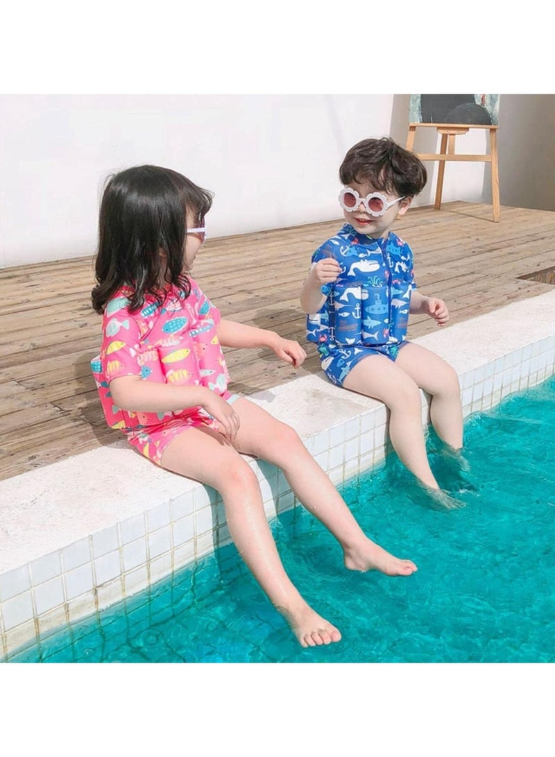Toy Box Kids One-Piece Floatation Swimsuit Float Suit with Adjustable Buoyancy Bathing Suit Cartoon Short Sleeve Swimwear Jumpsuit, Size XXL(57x55cm) - Image 2