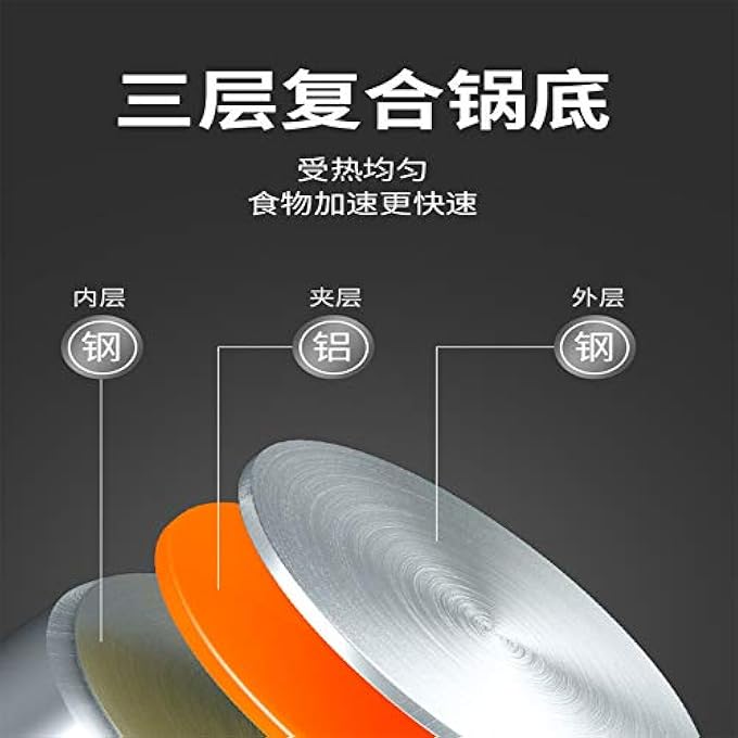 قدر بخار صغير مصنوع من الفولاذ المقاوم للصدأ 304 بطول 30 سم، ثلاث طبقات سميكة، طبقتان، 3 طبقات أخرى، قدر بخاري بطبقة واحدة، قدر حساء، موقد غاز منزلي، قدر بخاري - Image 4