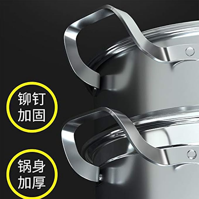 قدر بخار صغير مصنوع من الفولاذ المقاوم للصدأ 304 بطول 30 سم، ثلاث طبقات سميكة، طبقتان، 3 طبقات أخرى، قدر بخاري بطبقة واحدة، قدر حساء، موقد غاز منزلي، قدر بخاري - Image 5