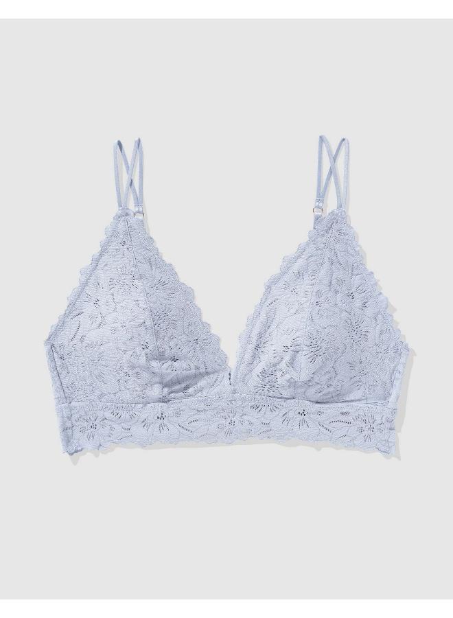 Aerie Show Off Rosey Lace Padded Plunge Bralette - Image 3