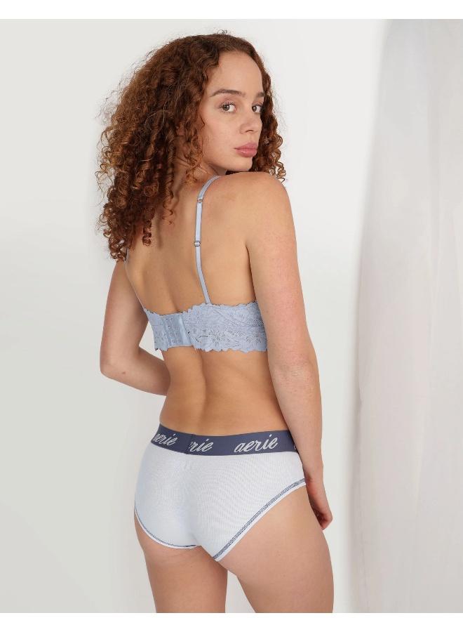 Aerie Show Off Rosey Lace Padded Plunge Bralette - Image 4