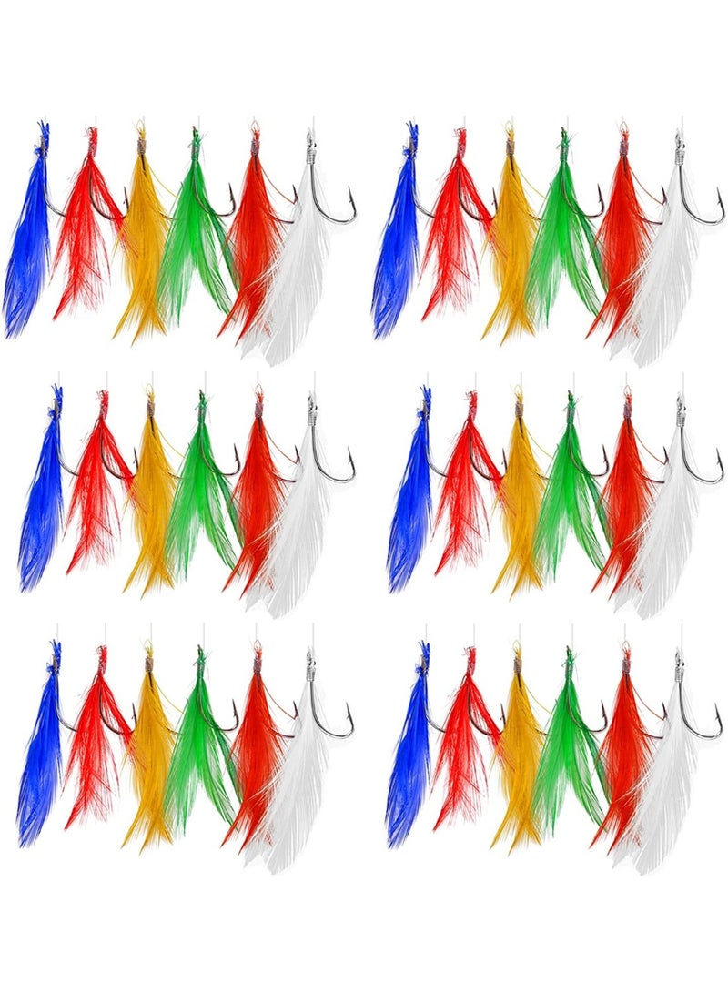 Generic Fishing Rigs Fishing Lures Feather Bait Rigs Saltwater Freshwater Multi Color Fishing Bait Rigs with String Hook Lure Bait Tackle Jig  - Image 1
