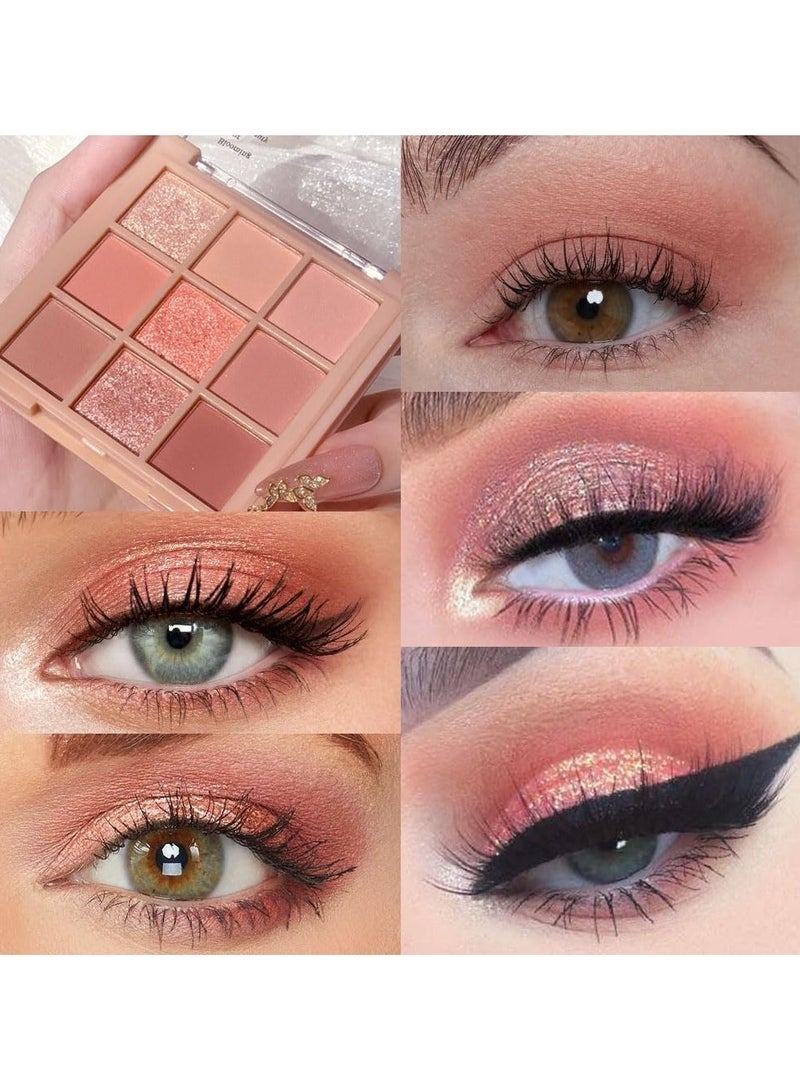 dikalu 9Colors Nude Pink Gold Eyeshadow Makeup Palette,Matte Shimmer Korean Natural Neutral Hypoallergenic Eye Shadow Palettes Highly Pigmented Naturing-Looking Long Lasting Waterproof Blendable - Image 2