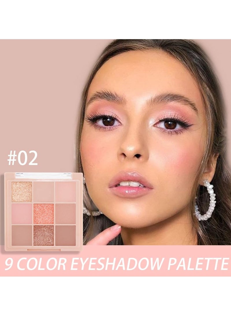 dikalu 9Colors Nude Pink Gold Eyeshadow Makeup Palette,Matte Shimmer Korean Natural Neutral Hypoallergenic Eye Shadow Palettes Highly Pigmented Naturing-Looking Long Lasting Waterproof Blendable - Image 3