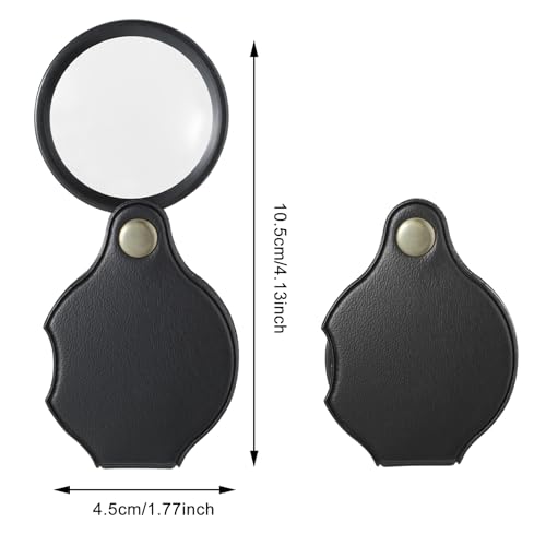 WY LIGHTING LEVEL 2Pcs 10X Small Magnifying Glasses for KidsSenior Pocket Magnifier Mini Folding Hand Held Magnify with Rotating Aid Protective Cover Ideal for Seniors Reading Close Work About 50 Mm Diameter - Image 5