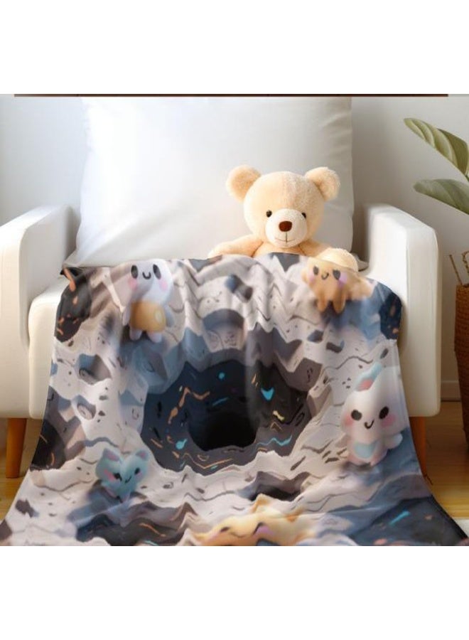 general Children's or student cartoon flannel thin blanket (warm and comfortable, suitable for sleep, games) 100cm*150cm - Image 1