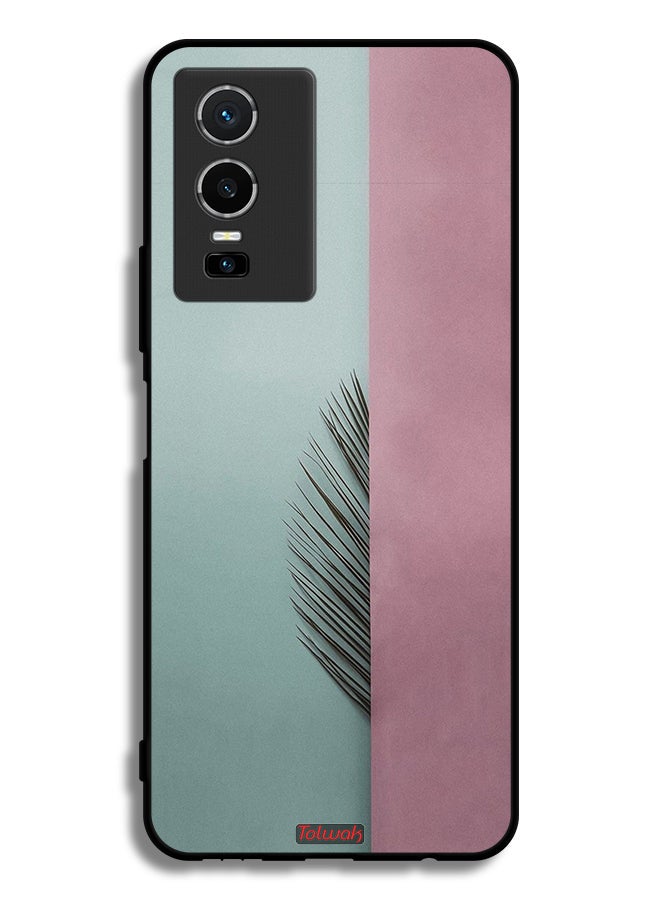 Tolwak Vivo Y76 5G Protective Case Cover Half Leaves - Image 2