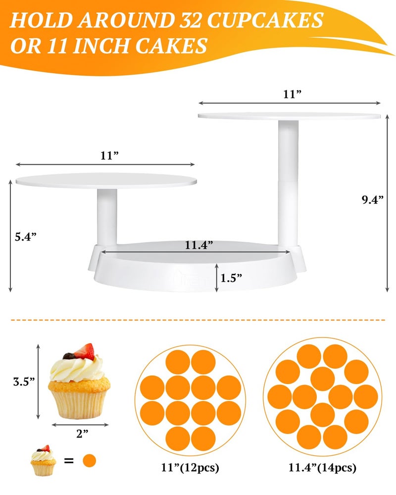 Uten 3 Tier Cupcake Stand, Plastic Cake Stand with 11â€ Tier Serving Tray, 38-Capacity Cupcake Tower, Cake Holder for Christmas Party, Weddings, Birthdays, Baby Showers, White - Image 2