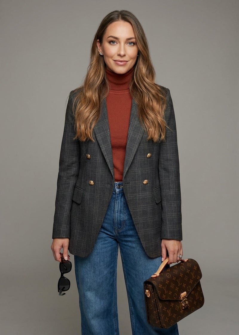 myMayz Tailored Vintage Wool Blazer - Midnight Blue - Image 1