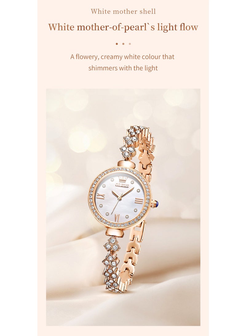 أوليفز Watches for Women Fashion Quartz Stainless Steel Water Resistant Watch Gold 9903 - Image 4