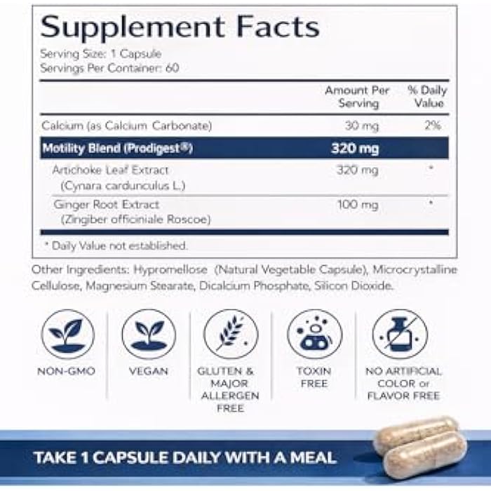 MediVite Supplements MediMotility 60ct – Physician-Approved Supplement for Healthy Gut Motility & Digestive Function – with Ginger Root & Artichoke Extract – GI & Bloating Support for Men & Women - Image 2