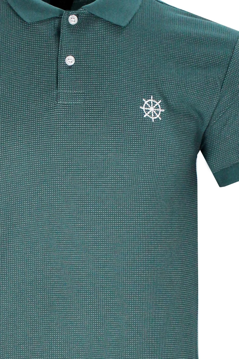 Varetta Men's Pine Green Lycra Regular Polo Neck Men's T Shirt