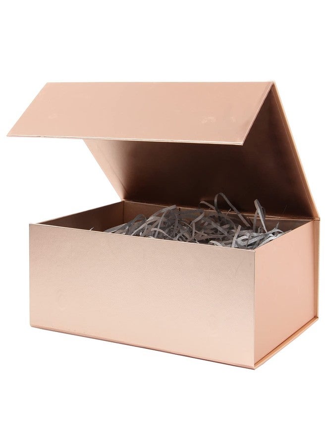 Rsgift Rose Gold Gift Box,13.5x9x4 Inches,Gold Christmas Boxes with Lids,Groomsman Wedding Box with Magnetic Closure Christmas Boxes - Image 1