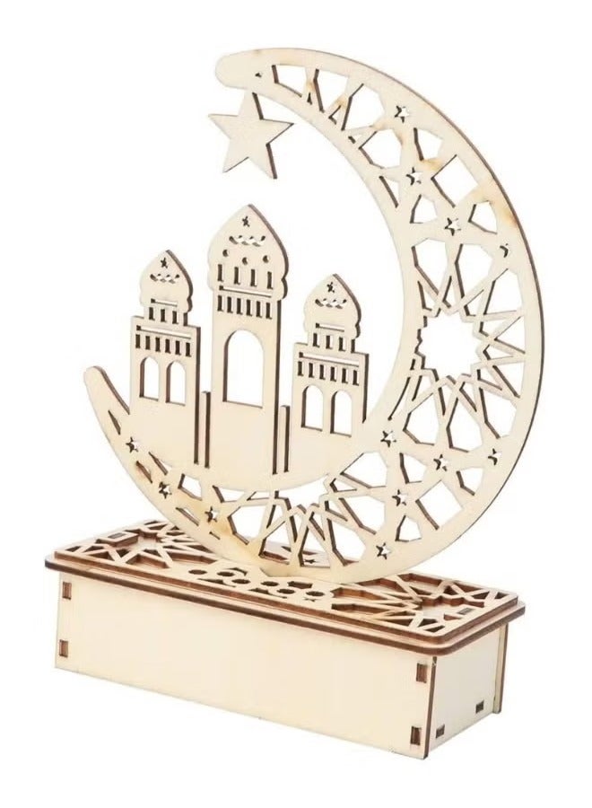 Eid Mubarak Ramadan Decor Moon Stars DIY Ornament Wooden Muslim Islamic Home Party Decorations Crafts - Image 2