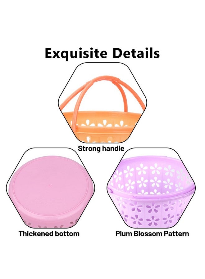 GameXcel Easter Eggs Basket Set For Kids - 6 Pcs 8" Plastic Easter Basket With 3Pack Tricolor Easter Grass And 36 Pcs Easter Eggs - Easter Basket With Handle For Easter Eggs Hunt Easter Theme Party - Image 5