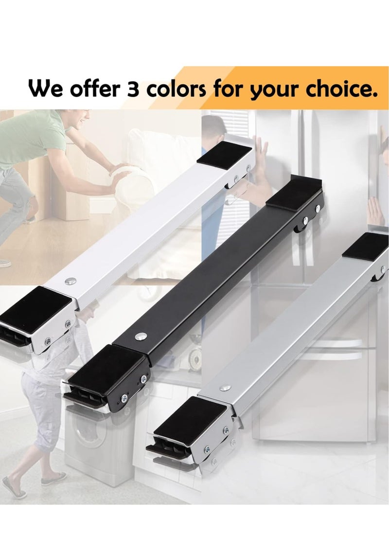 JAJEEK - "Extendable Furniture Appliance Rollers with 24 Rollers & Brake, Heavy Duty Mover Tool for Washing Machines, Dryers, Refrigerators – Supports Up to 660 lbs, Black" - Image 1