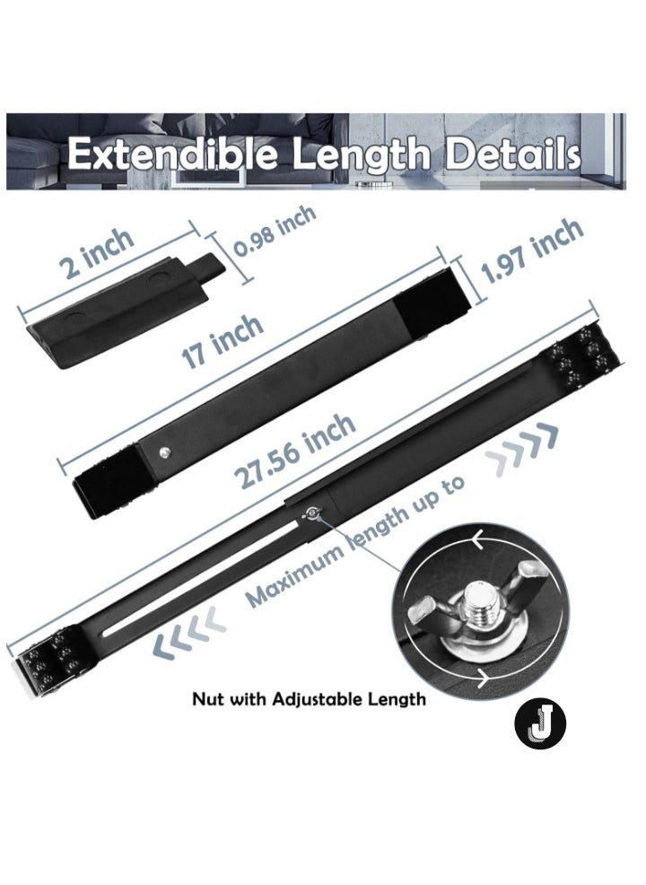 JAJEEK - "Extendable Furniture Appliance Rollers with 24 Rollers & Brake, Heavy Duty Mover Tool for Washing Machines, Dryers, Refrigerators – Supports Up to 660 lbs, Black" - Image 1