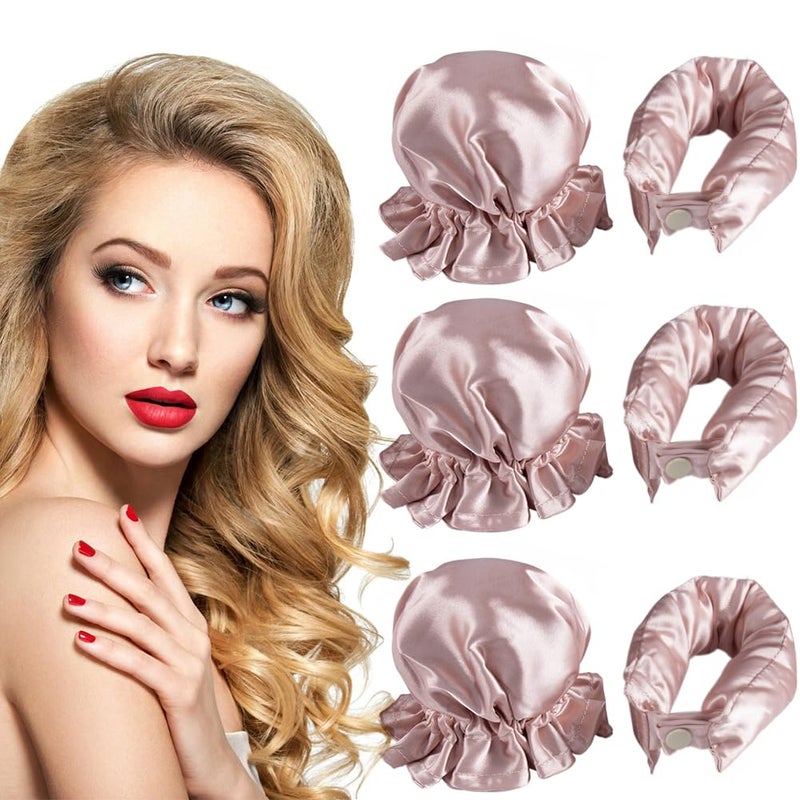 NuAngela Hair Rollers Set, 6Pcs Satin Heatless Curling Rod Headband, Heatless Curls with Cap for All Hair Types, No Heat Curling Flexi Rod - Image 1
