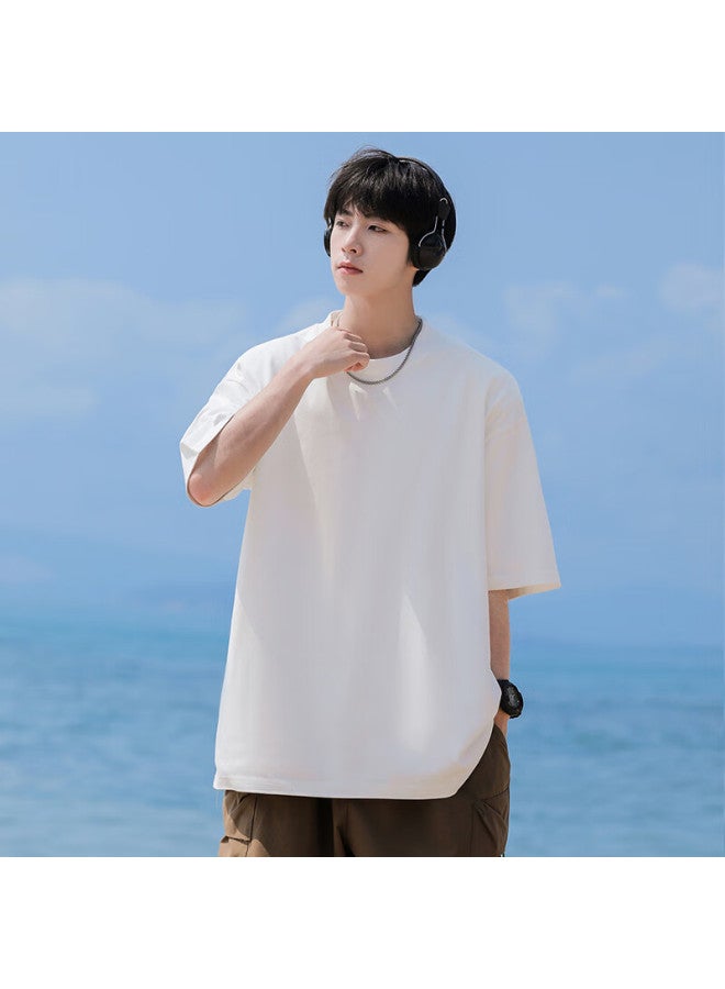 Clor Short Sleeve Men's Letter Printed Summer Trendy Top Women's Breathable Casual Loose Thin T-shirt C009-1 White S - Image 5