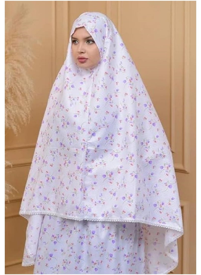 Generic Women's Loose Prayer Set 2 Pieces (Blue and Pink) Comfortable Made of Excellent Material, Prayer Set, Unique Fashion Design, One Size  - Image 1