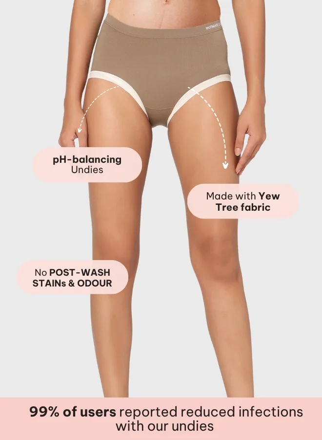 الملكة الحميمة ملابس داخلية للحوامل من Yew Tree Bae - ناعمة كالحرير، مضادة للبكتيريا، مريحة لتغطية كاملة للبطن والجلد (عبوة من قطعتين)