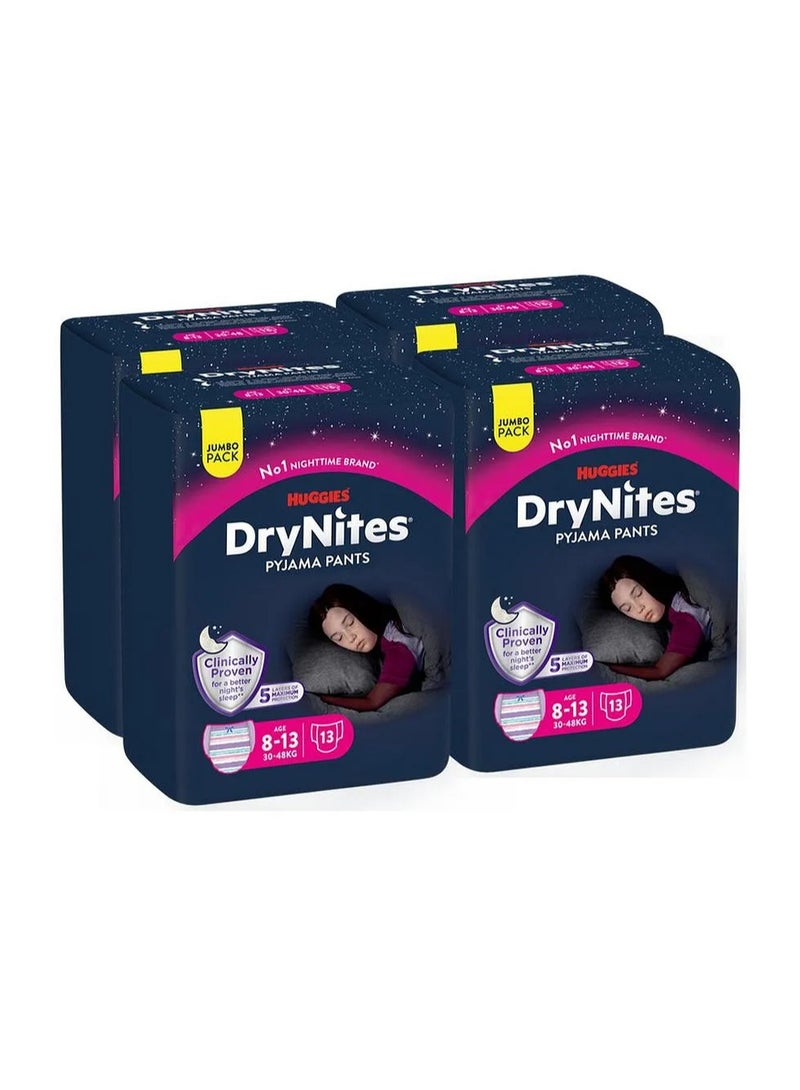 Huggies Huggies DryNites Pyjama Pants Teen, 52 Pieces Jumbo Pack, For Girls Age 8-13, 30-48kg - Night-Time Protection, Super Absorbent, 5 Layers, Leak Free  - Image 2