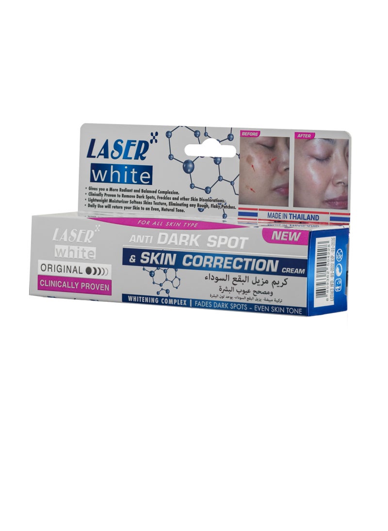 LASER WHITE - Moisturizing Cream Dark Spot Remover And Corrector Of Skin Defects White 30grams - Image 1
