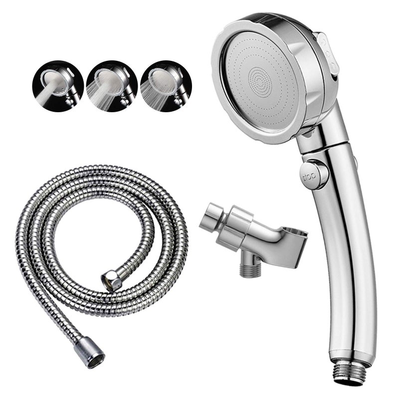 KAIYING Chrome High Pressure Handheld Shower Head with ON/OFF Pause Switch, 3 Spray Modes Shower Wand with Shut Off Button, Removable Camper Shower Head with Hose and Adjustable Angle Bracket - Image 1