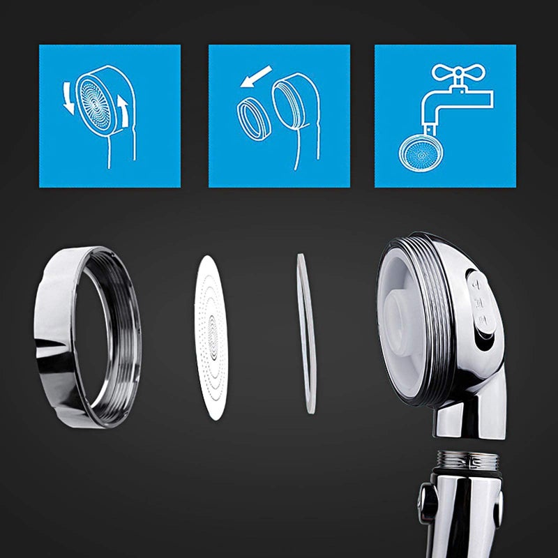 KAIYING Chrome High Pressure Handheld Shower Head with ON/OFF Pause Switch, 3 Spray Modes Shower Wand with Shut Off Button, Removable Camper Shower Head with Hose and Adjustable Angle Bracket - Image 5