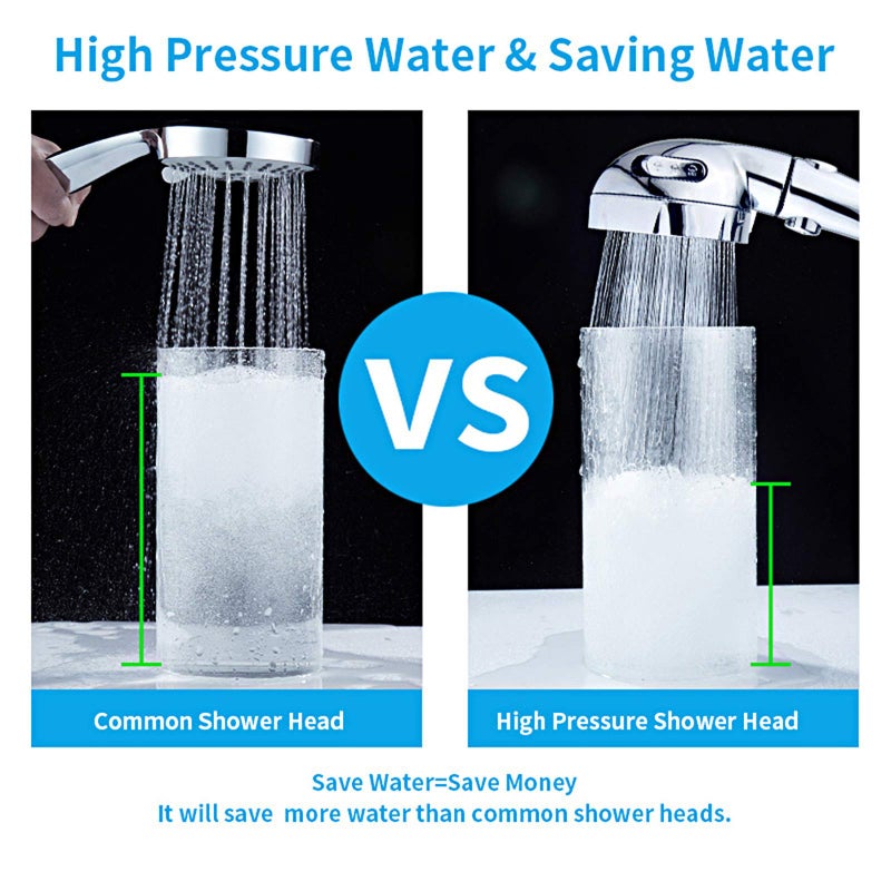 KAIYING Chrome High Pressure Handheld Shower Head with ON/OFF Pause Switch, 3 Spray Modes Shower Wand with Shut Off Button, Removable Camper Shower Head with Hose and Adjustable Angle Bracket - Image 4