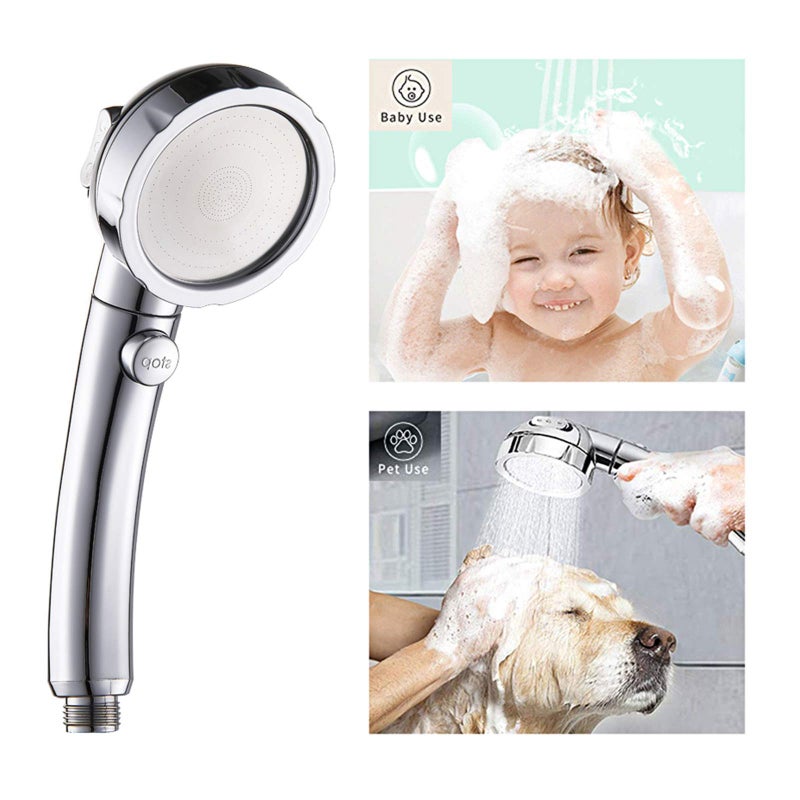 KAIYING Chrome High Pressure Handheld Shower Head with ON/OFF Pause Switch, 3 Spray Modes Shower Wand with Shut Off Button, Removable Camper Shower Head with Hose and Adjustable Angle Bracket - Image 3