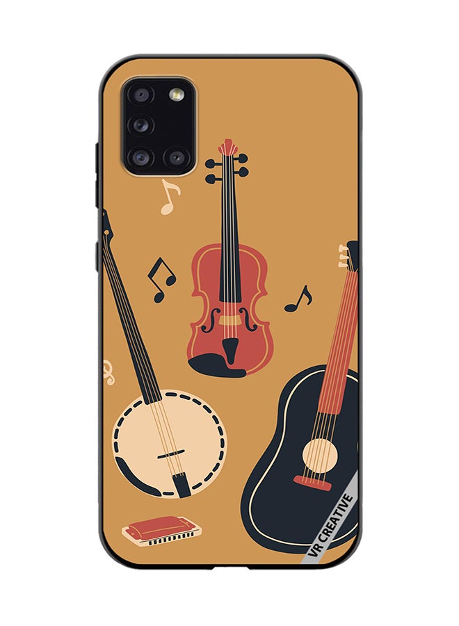 VR CREATIVE Protective Case Cover For Samsung Galaxy A31 Banjo Acoustic Guitar Violin Notes And Harmonica Design Multicolour - Image 1