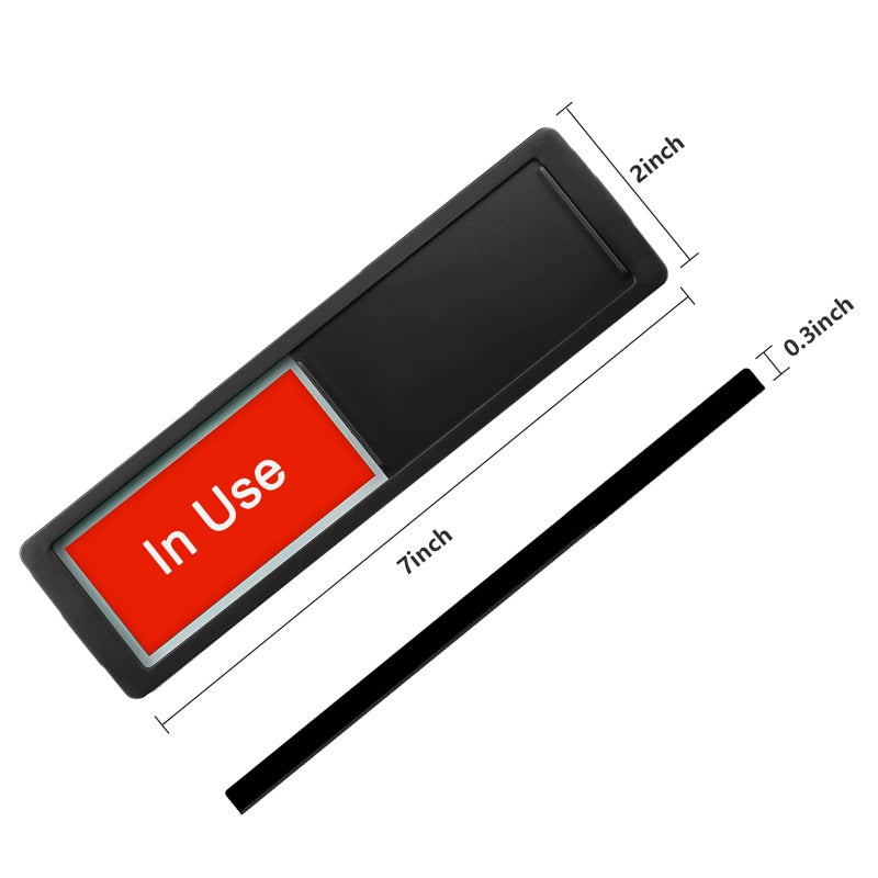 Blirik In Use/Available for Home Restroom Office Conference Hotels Hospital Studio, Privacy Sliding Door Sign, (7'' x 2''-Black) - Image 2