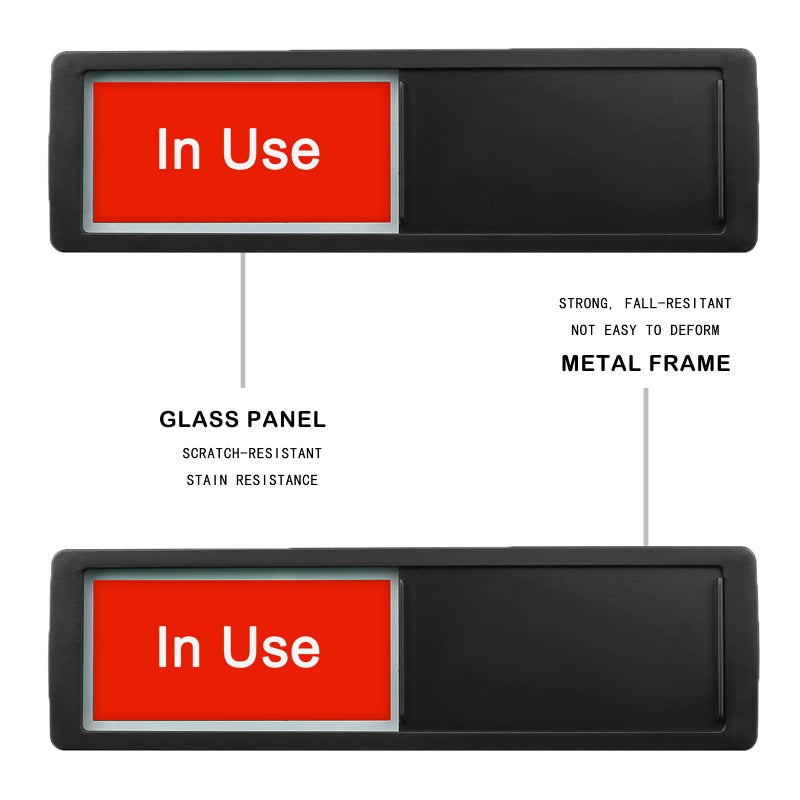 Blirik In Use/Available for Home Restroom Office Conference Hotels Hospital Studio, Privacy Sliding Door Sign, (7'' x 2''-Black) - Image 4