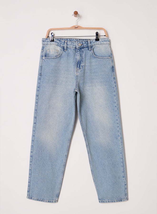 trendyol Blue Distressed Effect Baggy Fit Jeans - Image 5